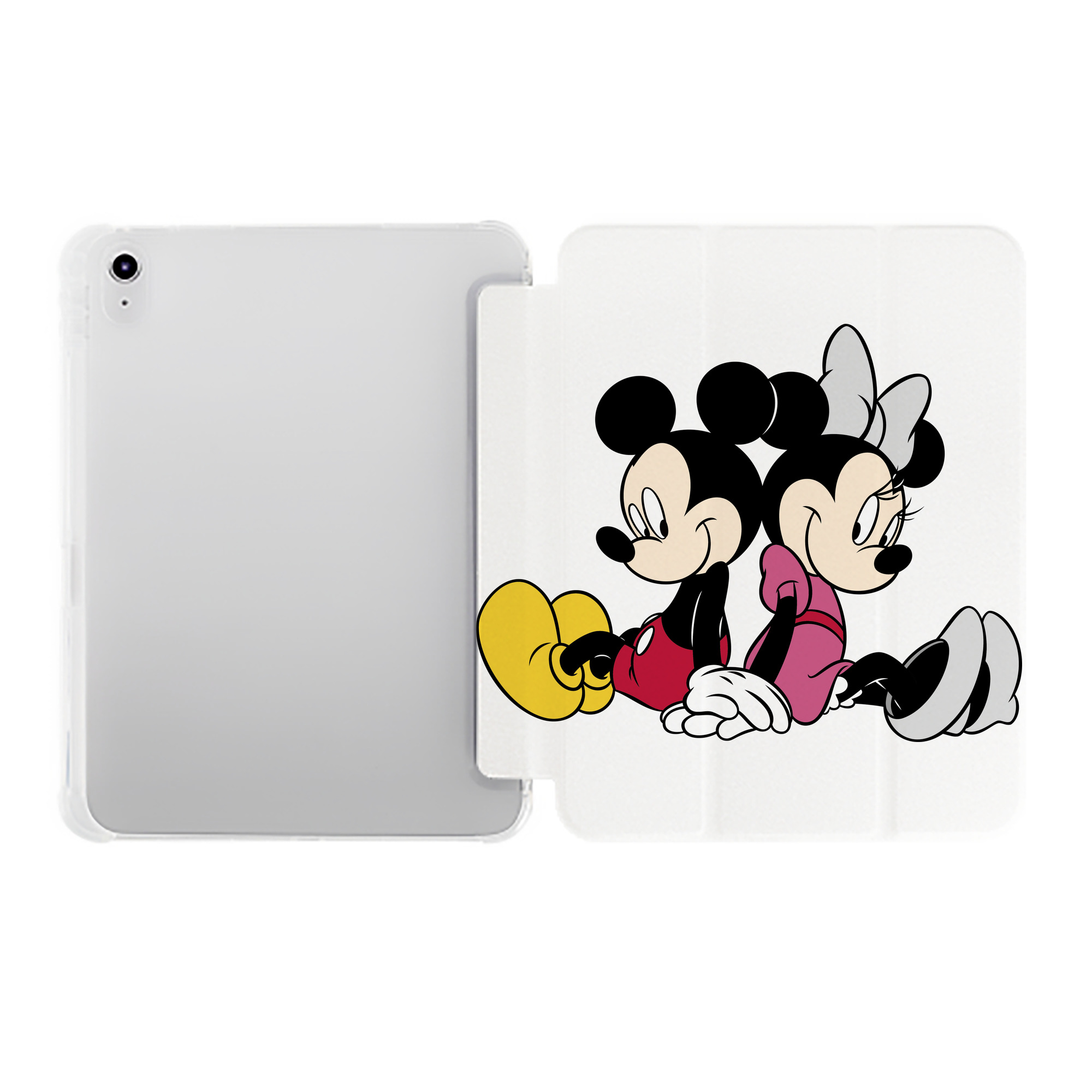 （画像用） ミッキーマウス Mickey Mouse IPad ケース ペン収納付き 三つ折りスタンド PUレザー×シリコン 対応機種9.5/10.5/10.9インチ